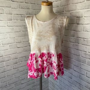 We the Free Pink tie-dye tank